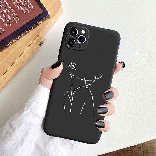 Fashion Art Abstract David Lines Face Phone Case For Iphone 13 12 11 Pro Max Xr X Xs 8 7 Plus Se2020 Soft Silicone Cover Shell