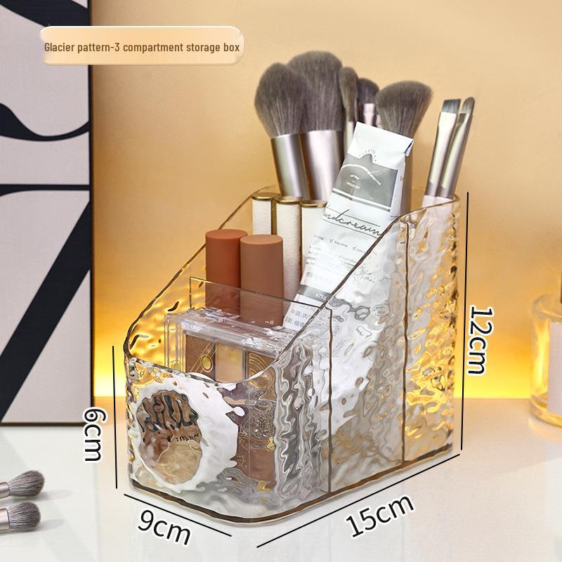 Luxury Glacier Pattern Makeup & Skincare Storage Box for Girls' Dorms - Durable & Stylish