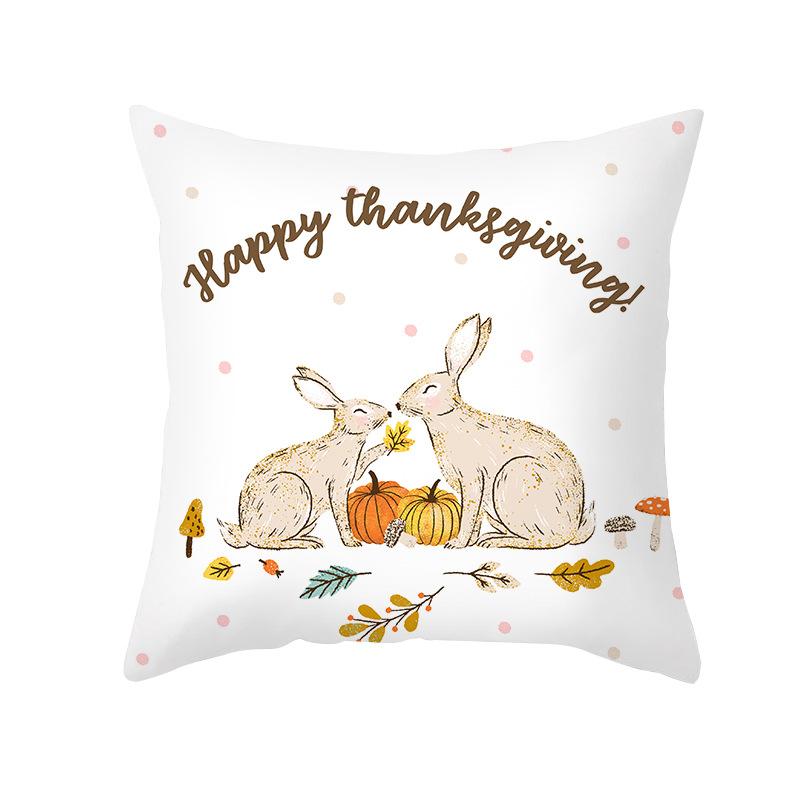 Thanksgiving Day Yellow Pumpkin Sunflower Digital printing short plush pillow covers for sofa office cushion cover home goods