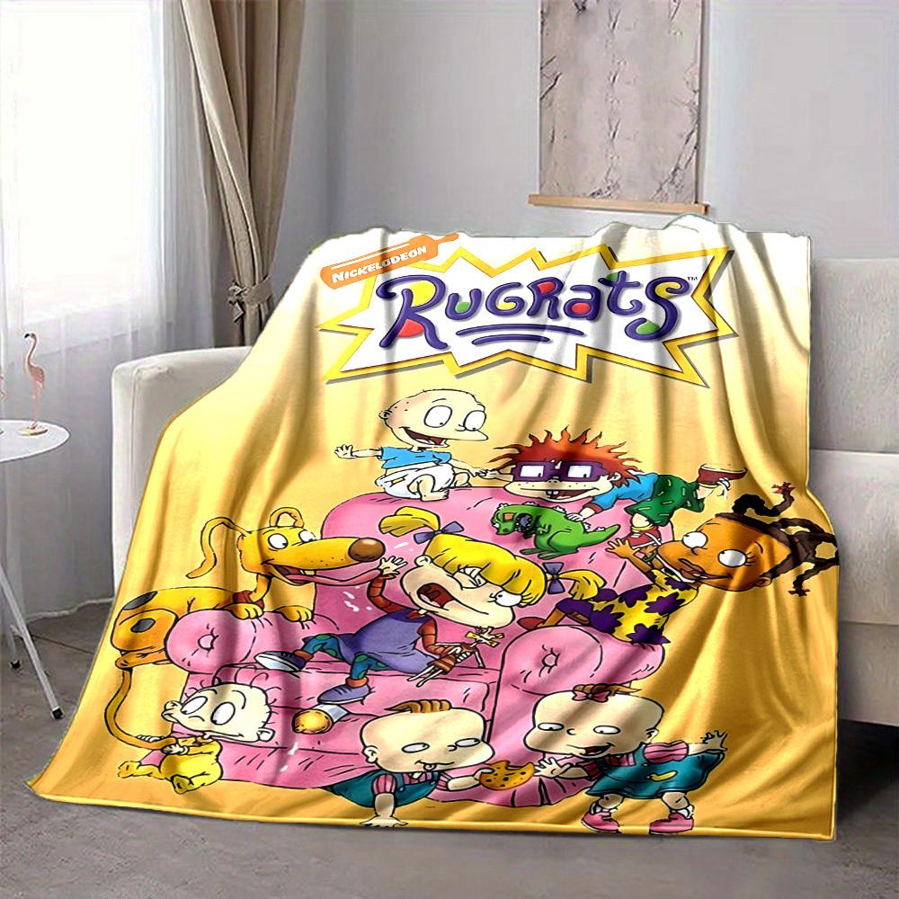 

1pc Rugrats Babies Flannel Throw Blanket - HD Printed Lightweight Soft Warm All-Season Blanket for Sofa, Bed, 80x120cm