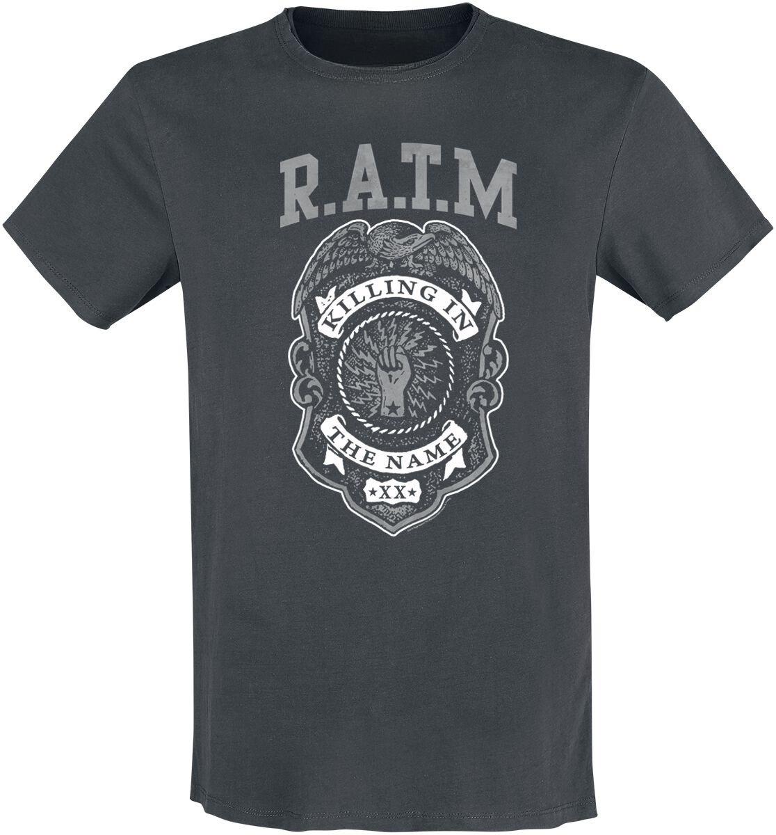 

Crew Neck T - Shirt with Rage Against The Machine Killing in The Name Badge Creative - Inspired Graphic Featuring Rock Art 4XL