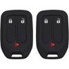 2pcs 3 Buttons Black Silicone Rubber Remote Smart Key Fob Case Cover Skin Protector Holder Jacket Compatible with GMC Acadia Terrain 2018