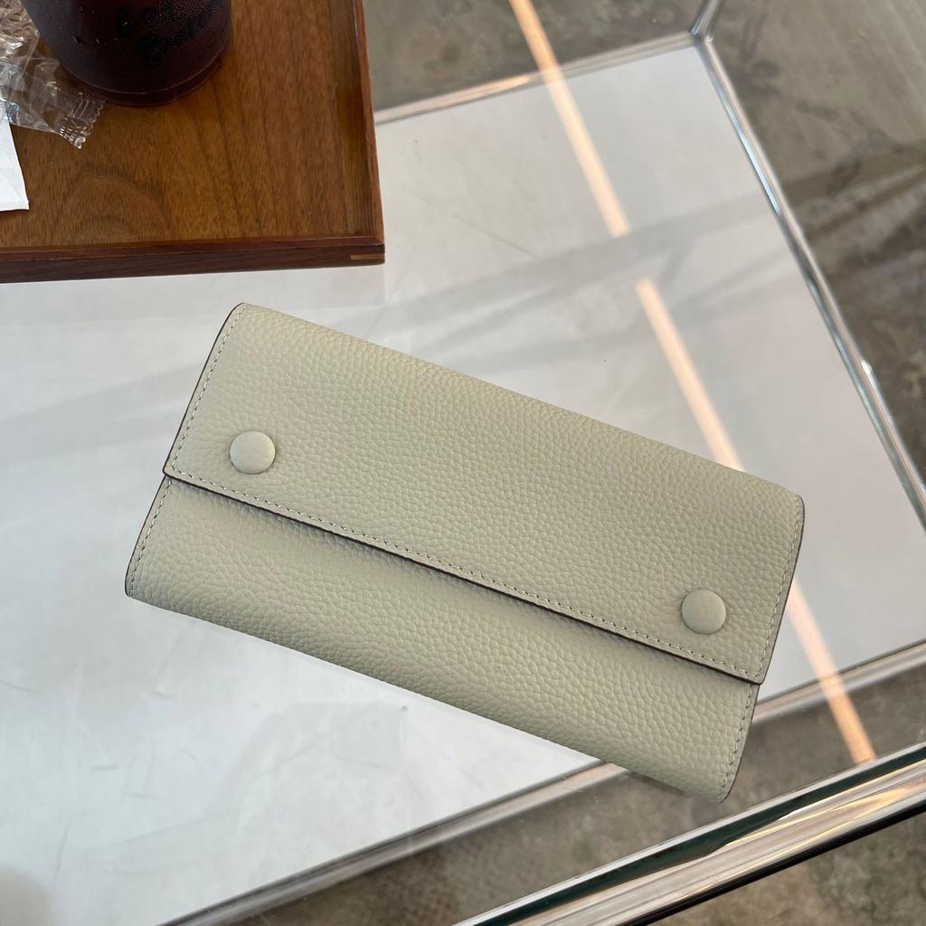 Long Doudou Wallet Women'S Leather 20% Off Multi-Card Contrast Color Large Capacity First Layer Cowhide Simple Color Matching Wallet