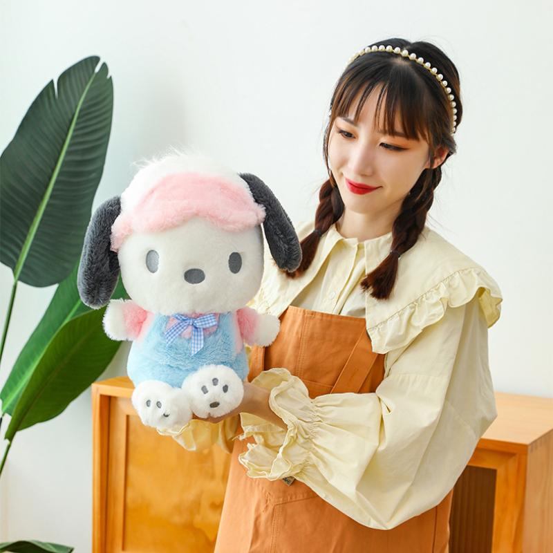 25Cm Anime Pochacco Eye Mask Plush Toy Cute Cartoon Soft Pillow Stuffed Doll Children'S Birthday Christmas Gifts