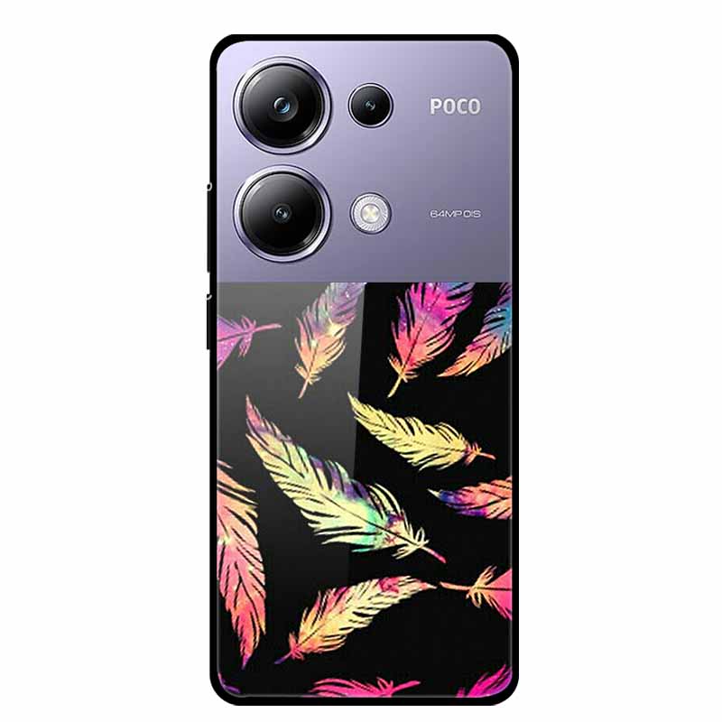 Painting Cover For Poco M6 Pro GlassTempered Glass Case Hard Back Shield for Xiaomi Poco M 6 Pro 6.67" Colourful Phone Fundas