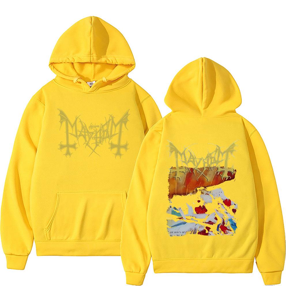 

Vintage Mayhem The Dawn of The Black Hearts Hoodie Men Women Rock Oversized Sportswear Male Death Black Hoodies 3XL