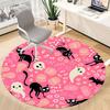 1pc Halloween Cats Office Round Area Rug, Indoor Mat Suitable For Office, Under Office Chairs Bedroom Living Room Home Decor, Room Deco 048