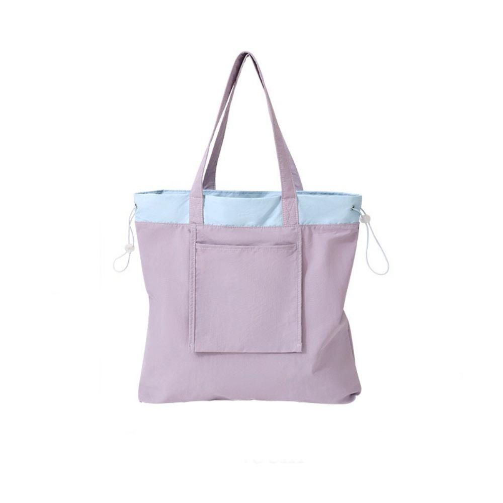 

Легкая дорожная продуктовая сумка с кулиской, на плечо, повседневная сумка-мешок на кулиске, для продуктов фиолетовый