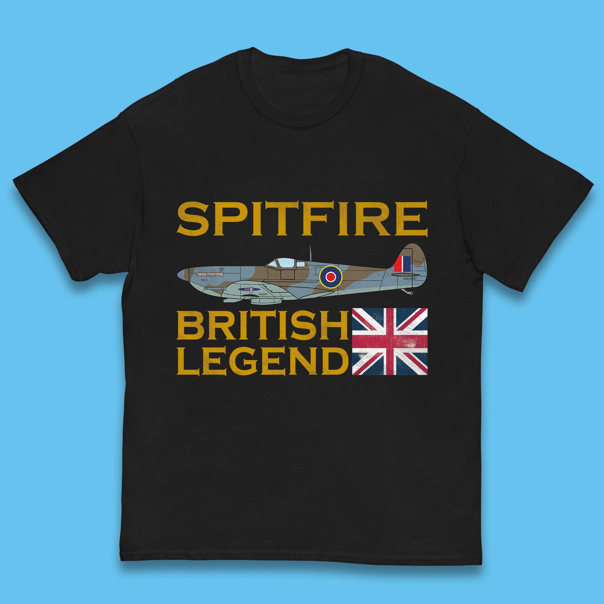 

Supermarine Spitfire British Legend Fighter Aircraft Royal Air Force Spitfire WW2 Remembrance Day Kids T Shirt 160