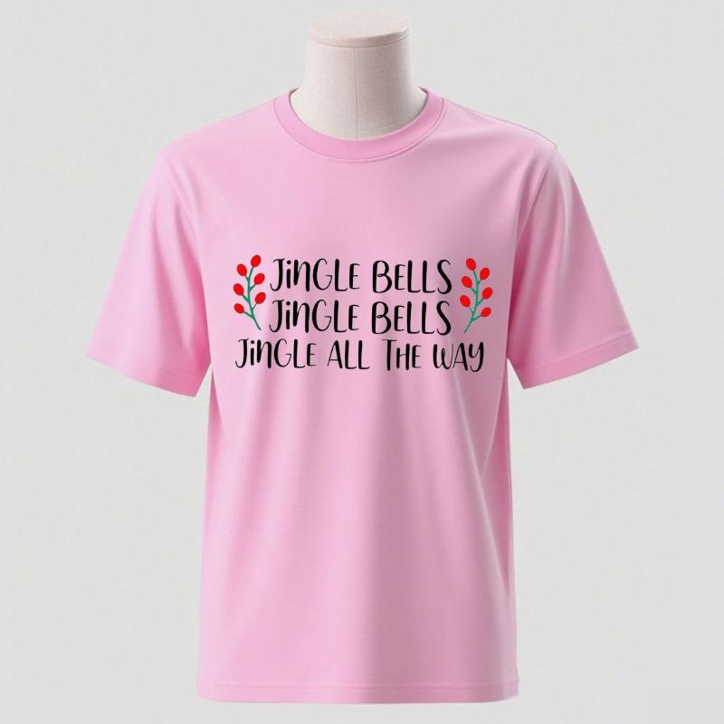 Couple Christmas Pregnancy AnnounceUnisext Xmas Maternity Tee Jingle Bells Baby on The Way Mom and Dad To Be Couple Pregnancy Tee