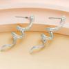 Elegant Gold And Silver Snake Design Alloy Stud Earrings For Women Fashion Accessory