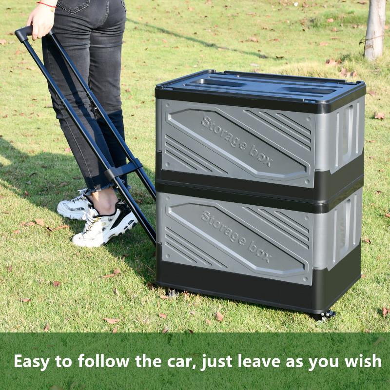 Outdoor camping storage box, car folding trolley box, camping picnic organizer box, grocery cart, small cart, shopping cart