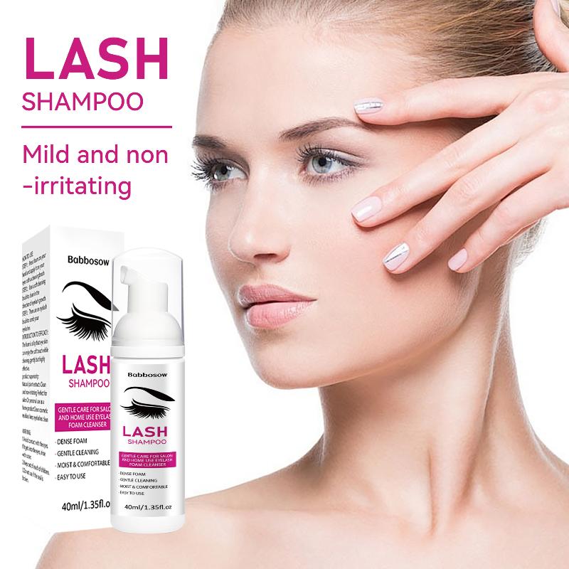 Eyelash Extension Cleanser Lash Shampoo Foam with Cleaning Brush Safe to Use Removes Makeup Residue for Natural Lashes