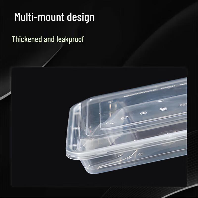 Rongandun Disposable 850ml 4-Compartment Takeout Food Containers