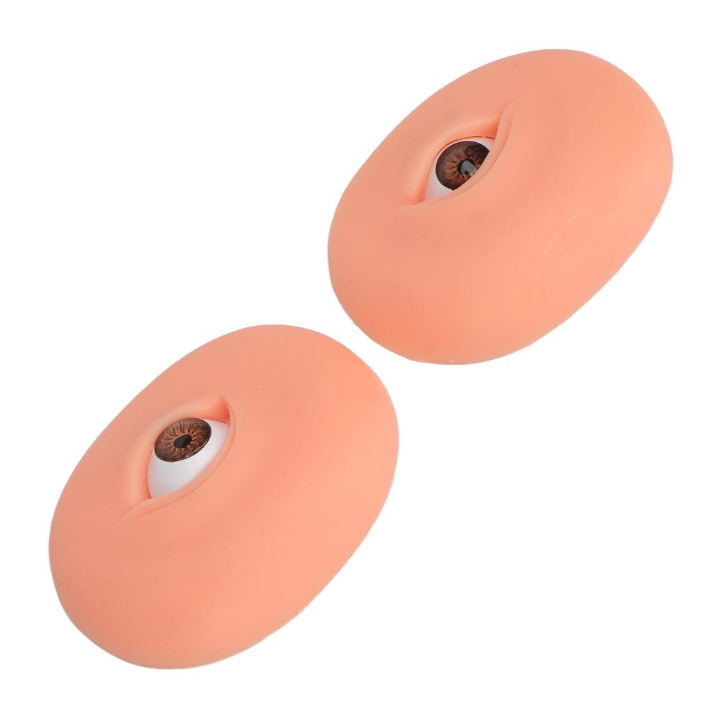 Eyebrows Microblading Eye Model Soft Silicone Eyeshadow Makeup Practice Eyes Board Dark Skin Color