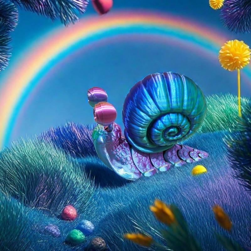 Topmix Unisex 6Cm 3D Printed Snail Figure Animal Model Desktop Decoration Articulated Figure Ornament Funny Doll Toy Gift