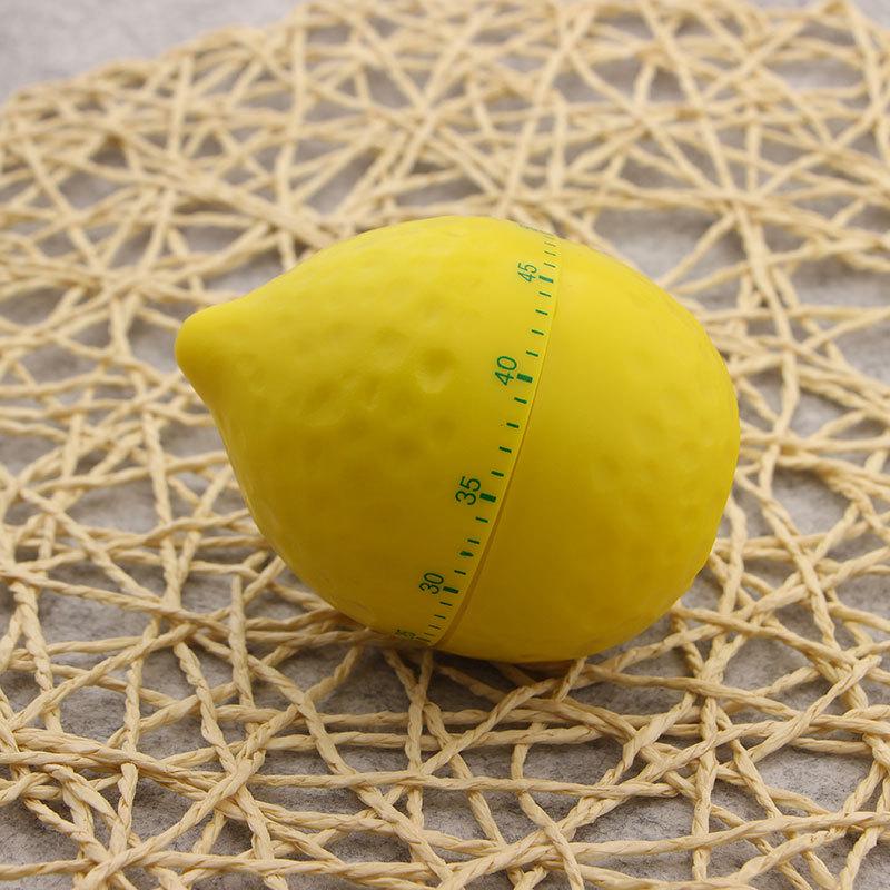 Lemon-Shaped 60-Minute Wind-Up Kitchen Timer for Cooking & Baking