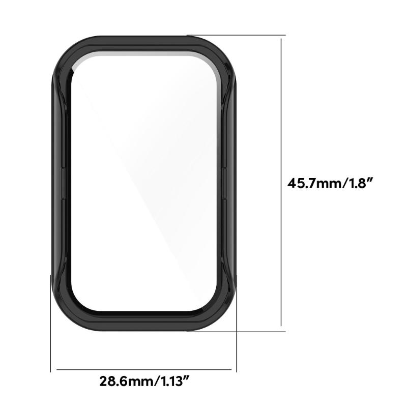 Screen Protector Case Full Coverage PC Protective Cover Washable Bumpers Housing Skin for Band 8 Active/Redmi Band 2