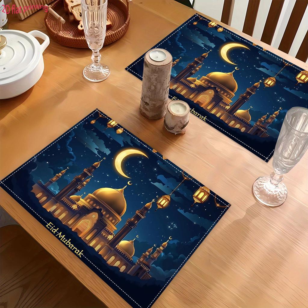 Premium Ramadan Mubarak Exquisite Cartoon Placemat Suitable for Kitchen Indoor and Outdoor Dining Decoration