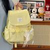Schoolbag Korean ins milk mist blue yarn with lace bow drawstring backpack sweet little fairy traveling shopping small backpack