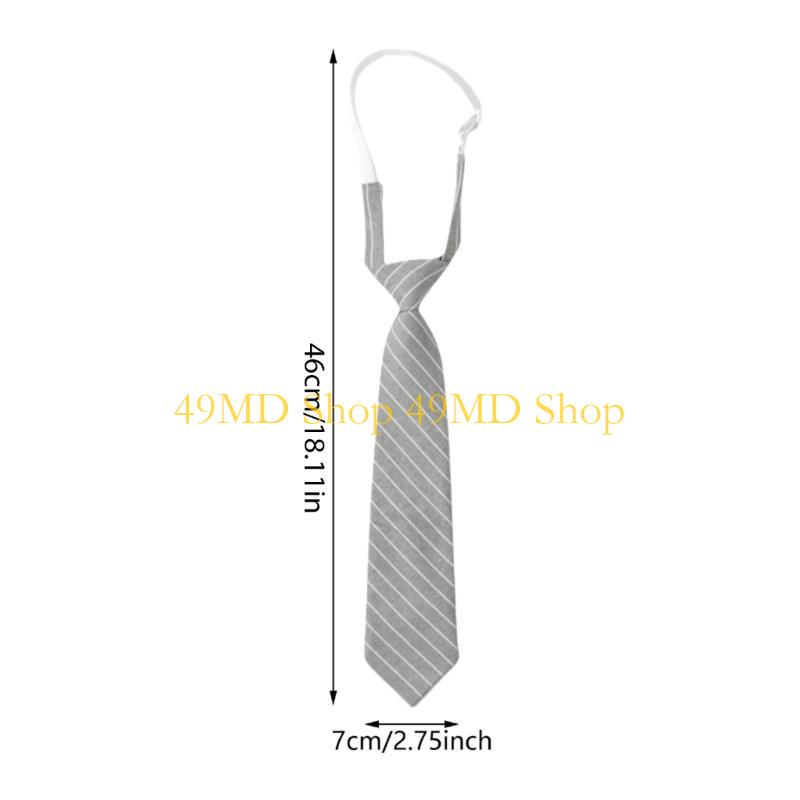 49MD Student Pre Tied Neck Ties Preepy Look Pretty Striped Tie Cravat Necktie Vintage Neck Wear Accessories