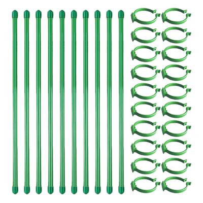 20Pcs Plant Supports Stakes Green Plant Sticks Support Potted Single Vine Stem Fixing Rod Holder Reusable Plant Anti Lodging