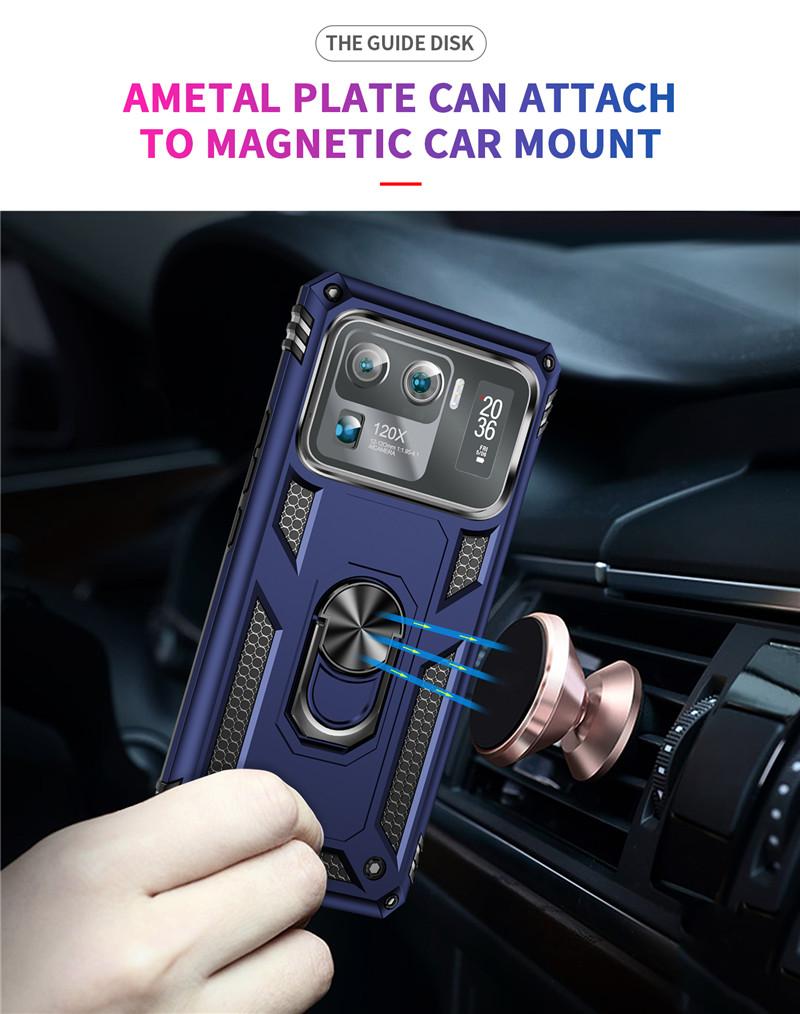 For Xiaomi Mi 11 Ultra Case Shockproof Armor Metal Ring Phone Cases For Xiaomi Mi11 Ultra Stand Holder Back Cover