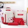 Five-Piece Backpack Set Women's Bear Printed Backpack Student Color Contrast Schoolbag