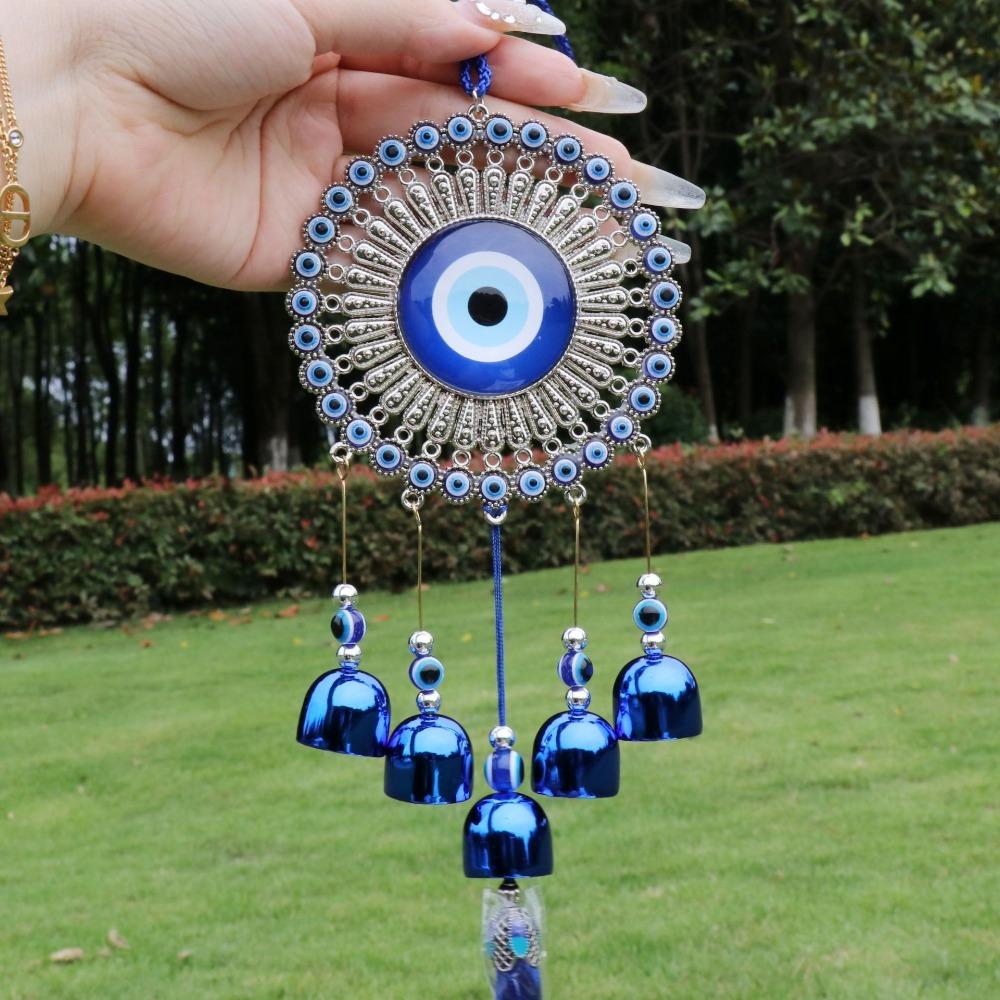 Wind Chimes Blue Eyes Bell Metal Pendant Ethnic Style Wall Hanging Car Hanging
