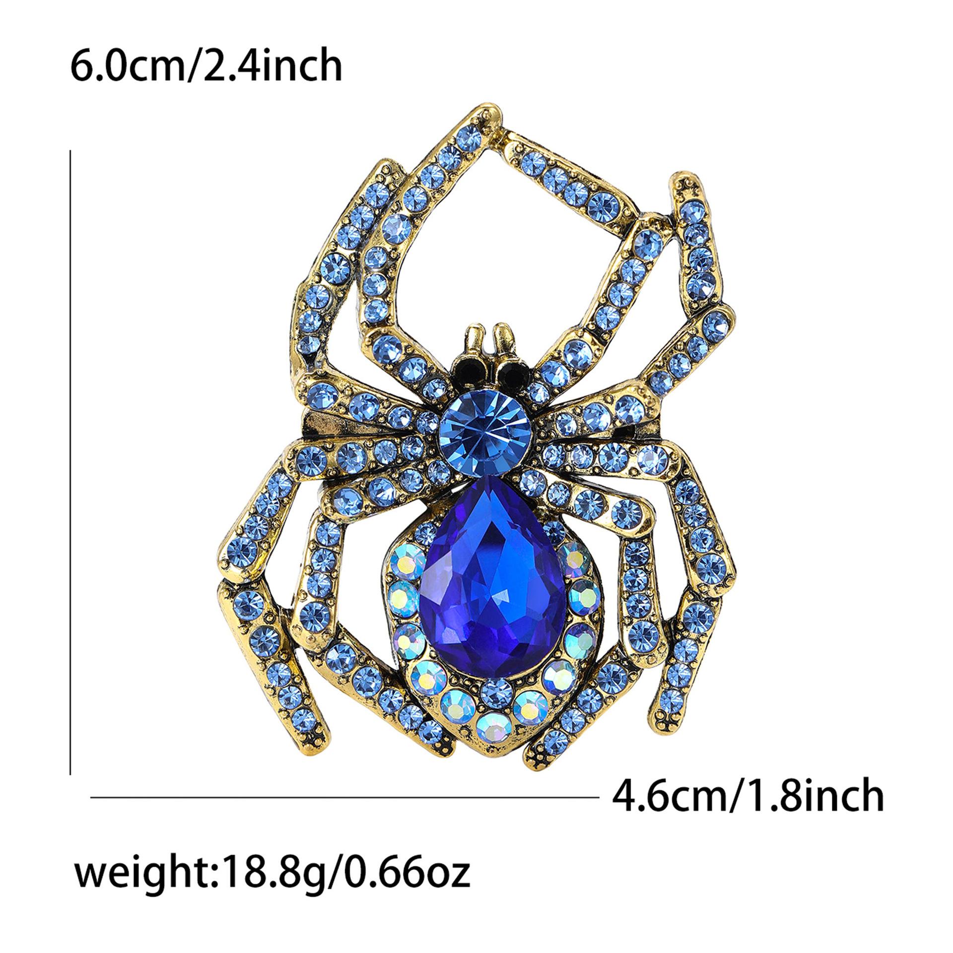 

Rhinestone Spider Brooch for Woman Unisex Animal Halloween Pins Event Party Gifts Clothes Accessories