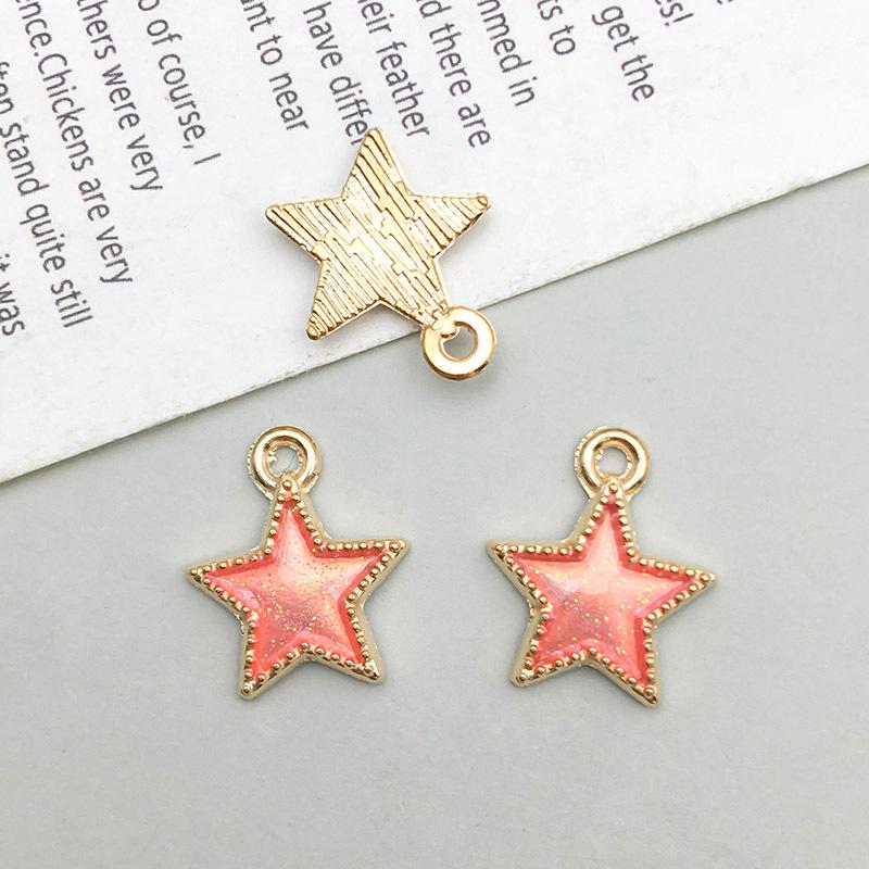 

Розовый капающий масло сплав кулон-шарм луна звезда для DIY ручной работы