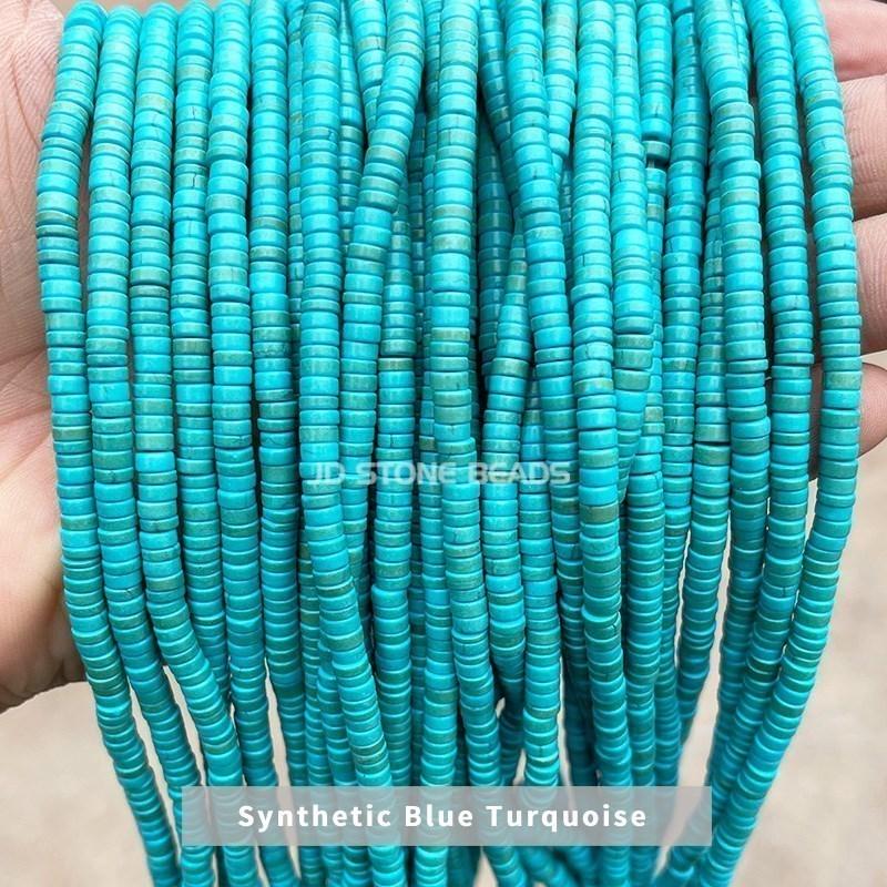 4x2mm Natural Pink Opal Turquoise Jasper Rondelle Beads Cylinder Flat Loose Spacer Bead For Jewelry Making Diy Bracelet Necklace