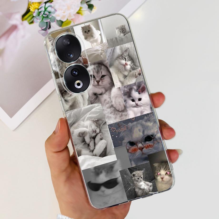 Para Honor 90 / Honor 90 Lite 90 Pro 90 Smart Case Funda de Silicona Suave Elegante de Lujo Hermosa Flor de Cerezo Fundas Tapa Transparente