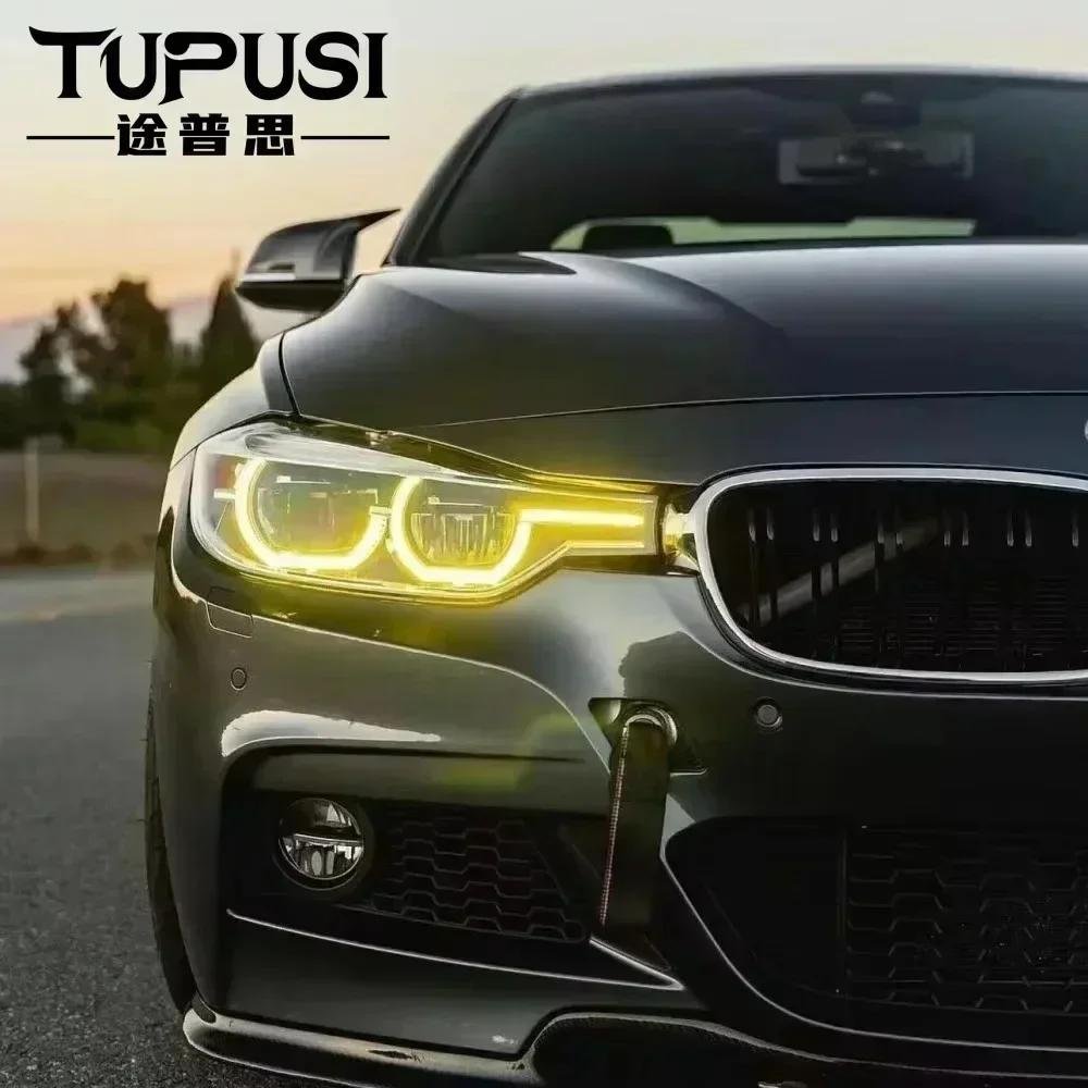 BBIT7 BMW F30 F31 DRL Angel Eyes Yellow LED Daytime Running Lights 6V Upgrade For 320i 330i 340i 2016-2019 Front Bumper Light | TUPUSI