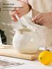 Double-eared Heat-resistant Ceramic Lard Jar with Lid, for Kitchen Oil and Chili Storage.