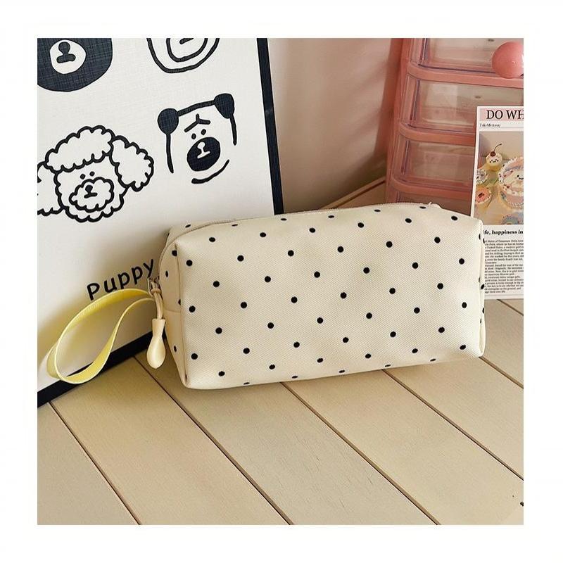 Nylon Polka Dot Girls Backpack Set Multi Compartment Zipper Closure Water Resistant Lightweight Bookbag for School Daily Use