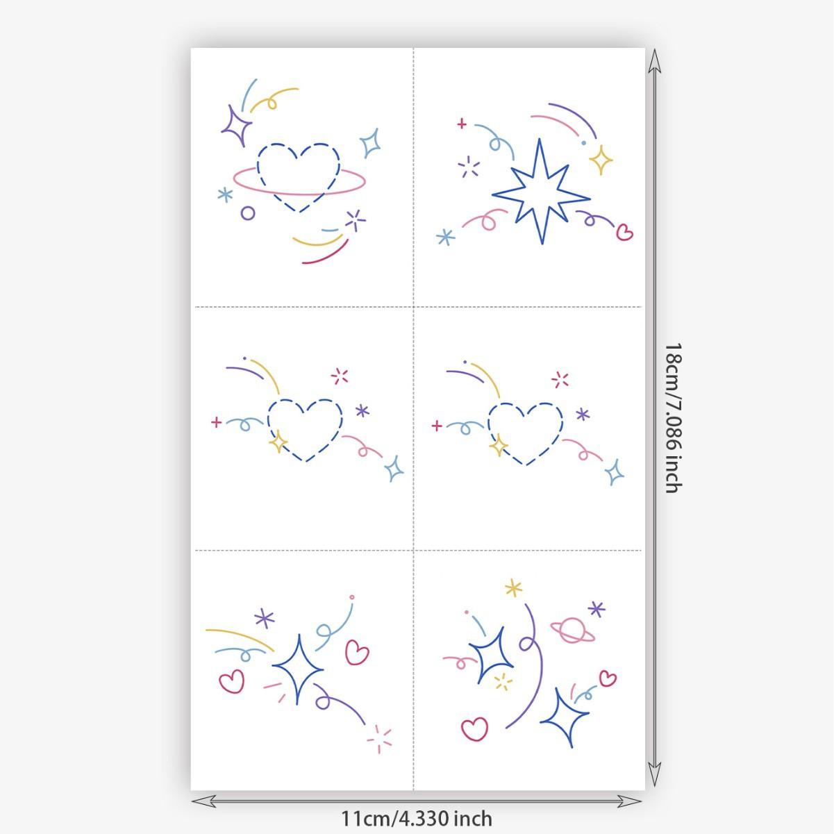 

Color Dotted Line Love Tattoo Sticker, Waterproof And Long-Lasting, Girl Heart Arm Model, Simulated Tattoo Sticker. 11*18