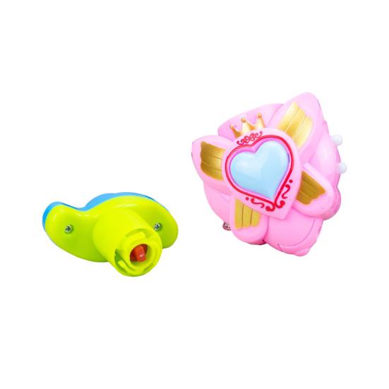 Luminous Top Interactive Football Heart Shape Spinning Top Battery-operated Musical Spinning
