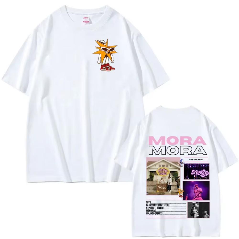 Singer MORA MICRODOSIS Tour 2025 Album Merch T Shirts Men Women Fashion Pop Music T-Shirt Vintage Oversized Short Sleeve T-Shirt