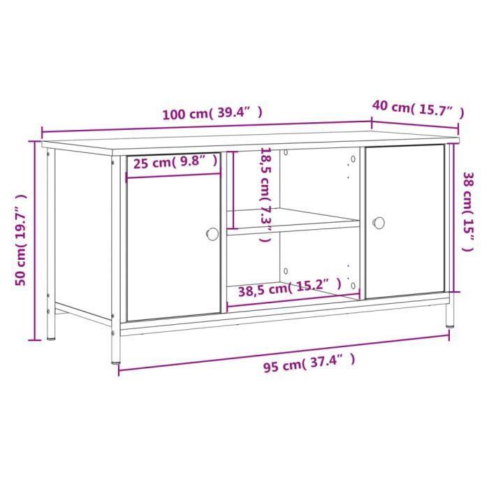 VidaXL Meuble TV Sonoma gris 100x40x50 cm Bois d'ingénierie 832766