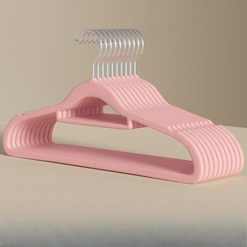 

10pcs Velvet Clothes Hangers Thickened Non Slip No Trace Hanger For Home Closet Storage Dry Wet Use Clothes Rack