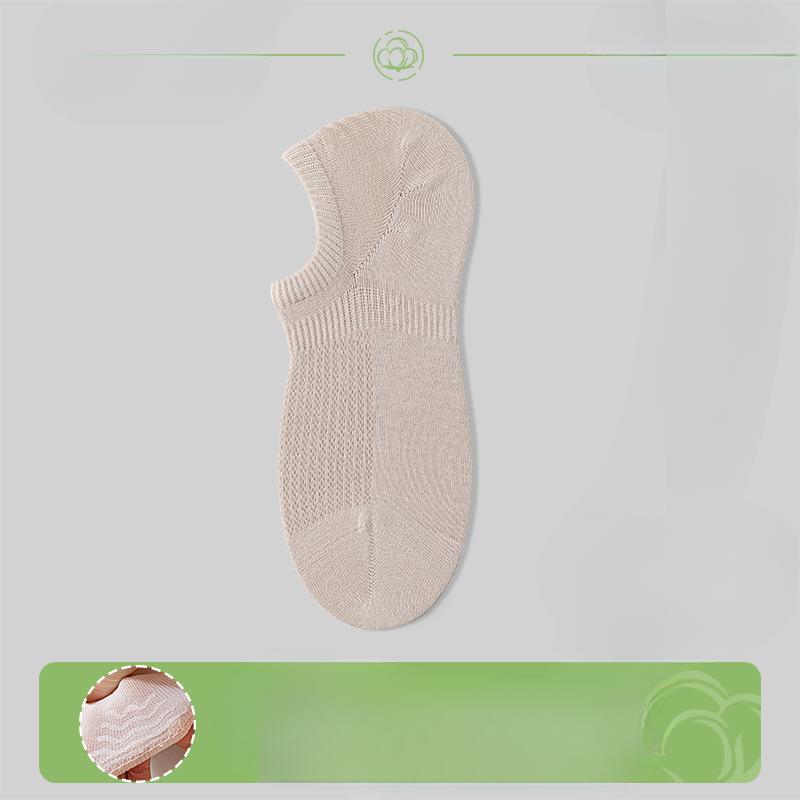 Female Summer Thin New Solid Color Mesh Breathable Boat Socks