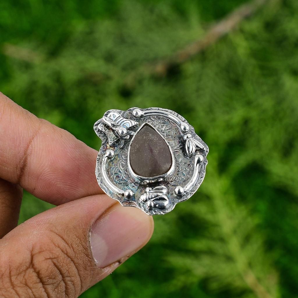 Gift For Her 925 Silver Natural Ametrine Rough Stackable Adjustable Ring