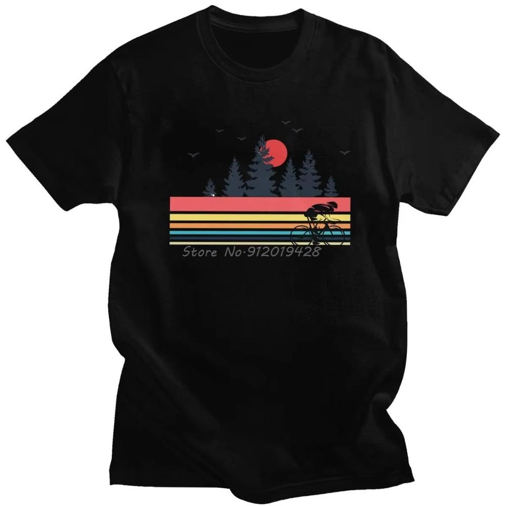Vintage Retro Bicycle Cycling Mountain Bike T-Shirt Tshirt MTB Biking Outdoor Cyclist Tees Men's Clothing Oversized Unisex Tops
