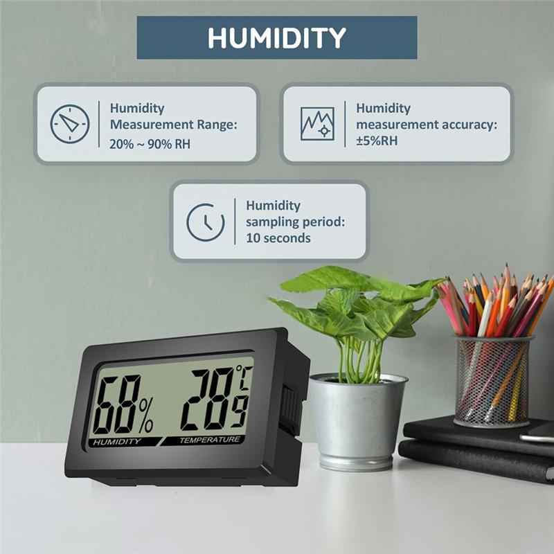 A96I-Thermometer Hygrometer Mini LCD Digital Indoor Thermo-Hygrometer For Office Baby Room Living Room Refrigerator