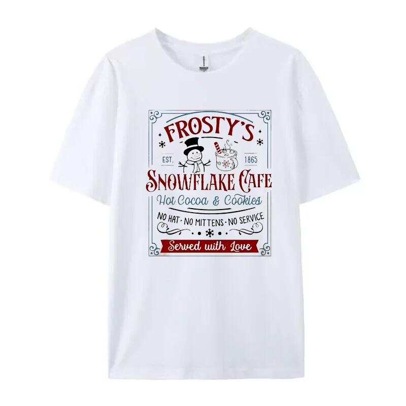 

Womens Vintage Frosty Snowflake Cookie Graphic TShirt Pastel Pink Retro Cafe Tee for Parties Outfits Ladies Short Sleeve Shirt S