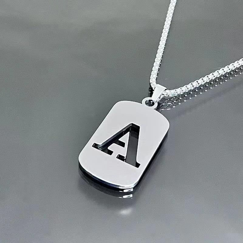 Letter Taigang Chain Male and Female Student Couple Clothing Simple Versatile Trendy Necklace Pendant 60CM(Necklace Long)