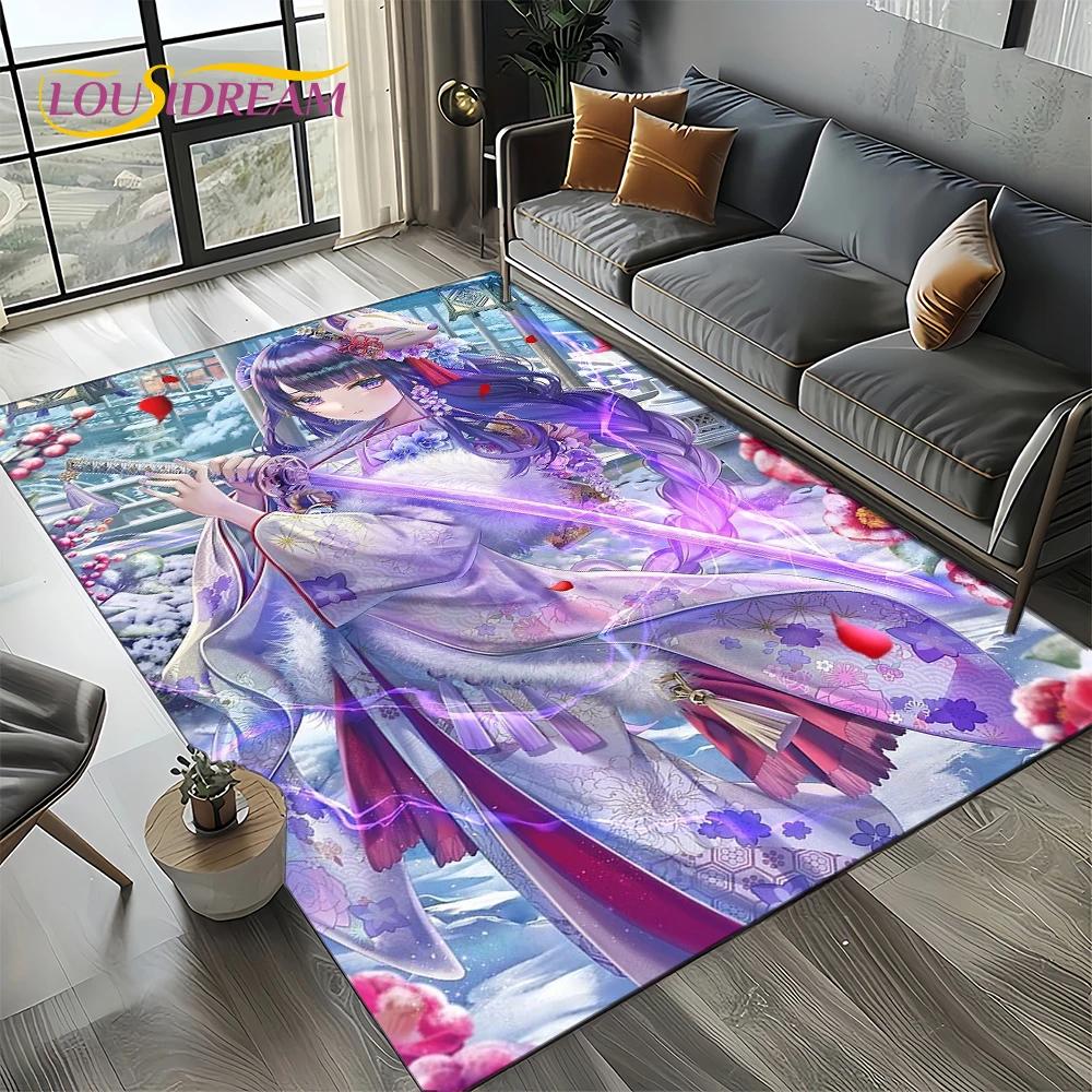 2025 New Genshin Impact Character Solo Cartoon Game Carpet Rug for Living Room Bedroom Home Sofa Decoration,Non-slip Floor Mat