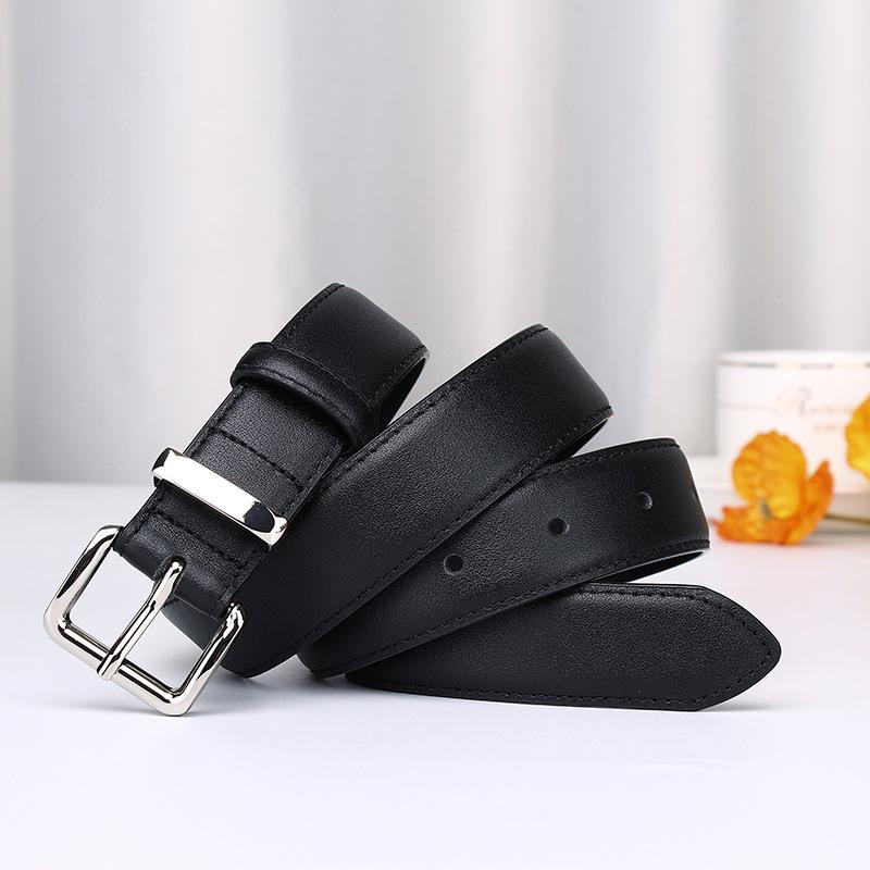 Японский и корейский женский стиль Чистый коровий ремень Женский простой джинсовый ремень Украшение Универсальный кожаный женский тонкий ремень 95cm