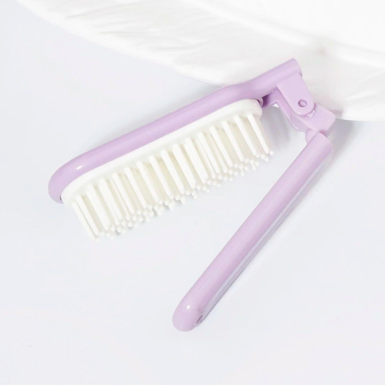 Portable travel folding comb, anti-static mini pocket hair comb, plastic folding comb, Special for real hair wigs
